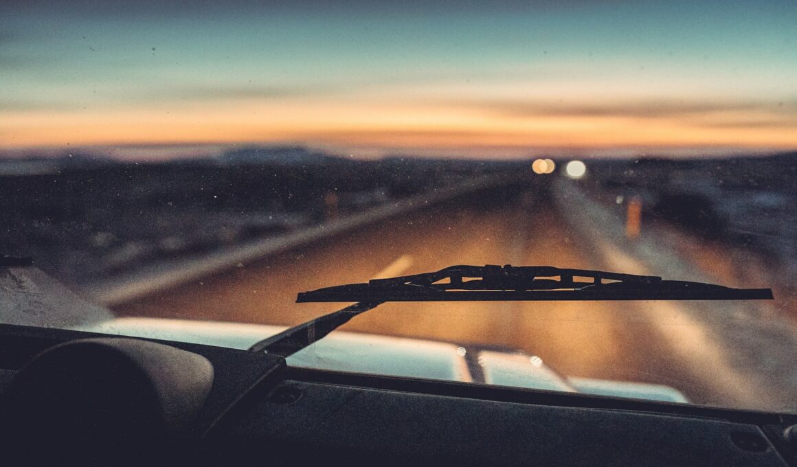 vehicle wiper on vehicle windshield