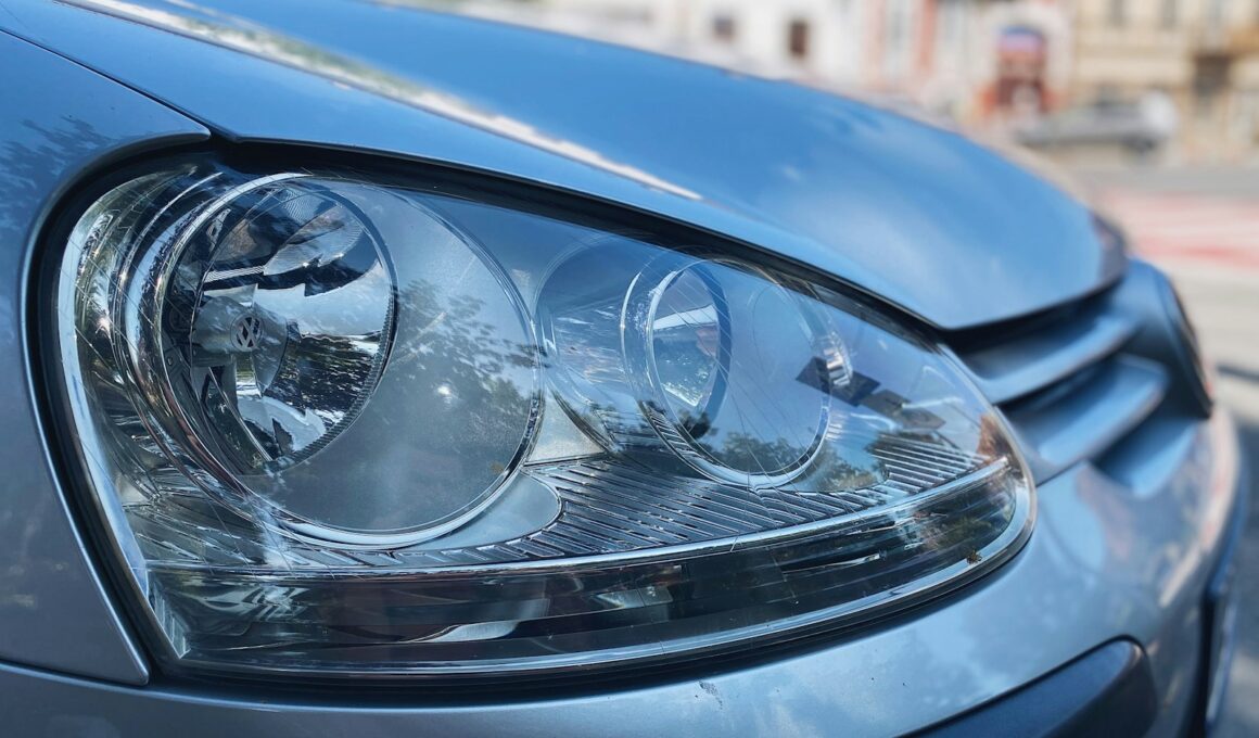 a close up of the headlights of a car